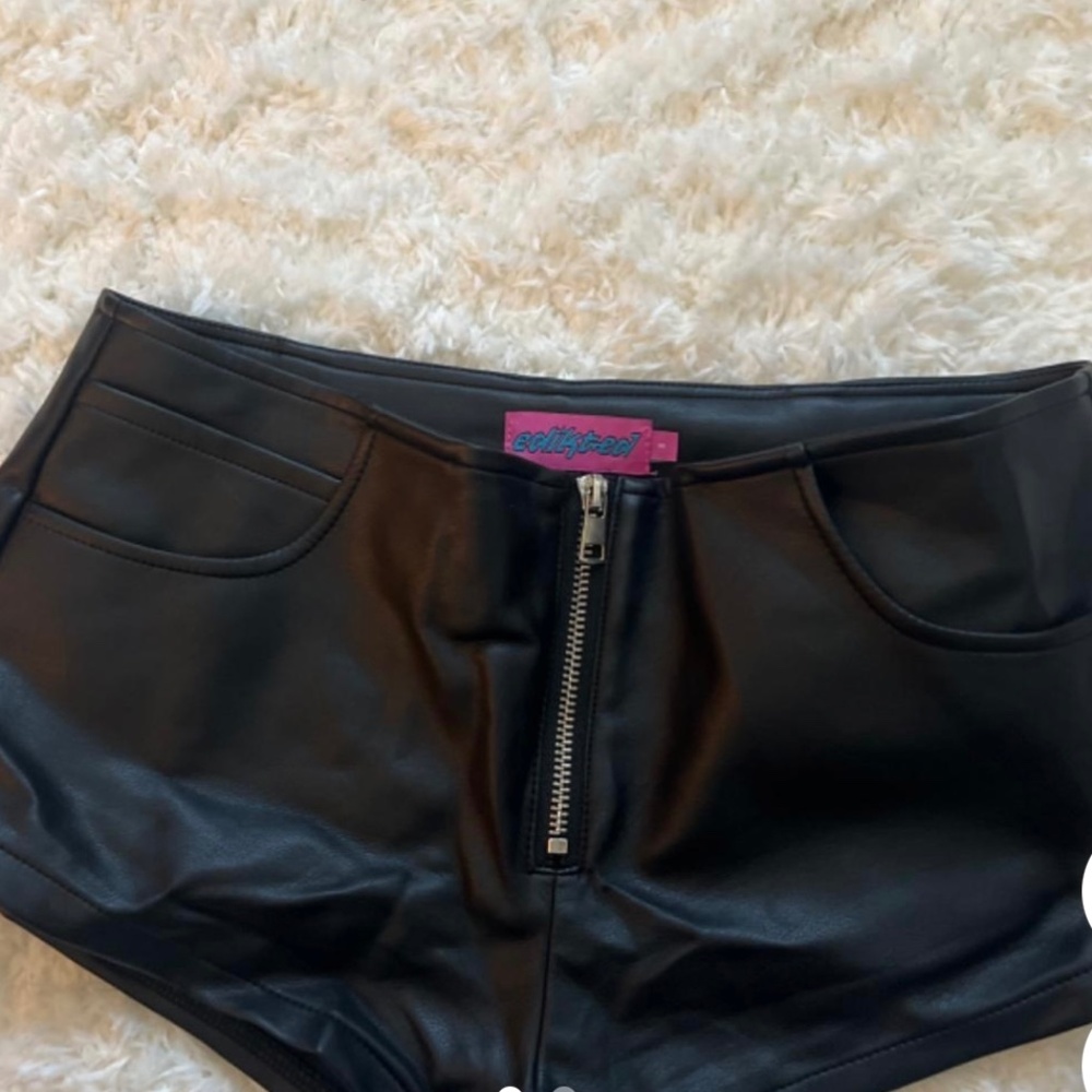 Edikted Leather Shorts